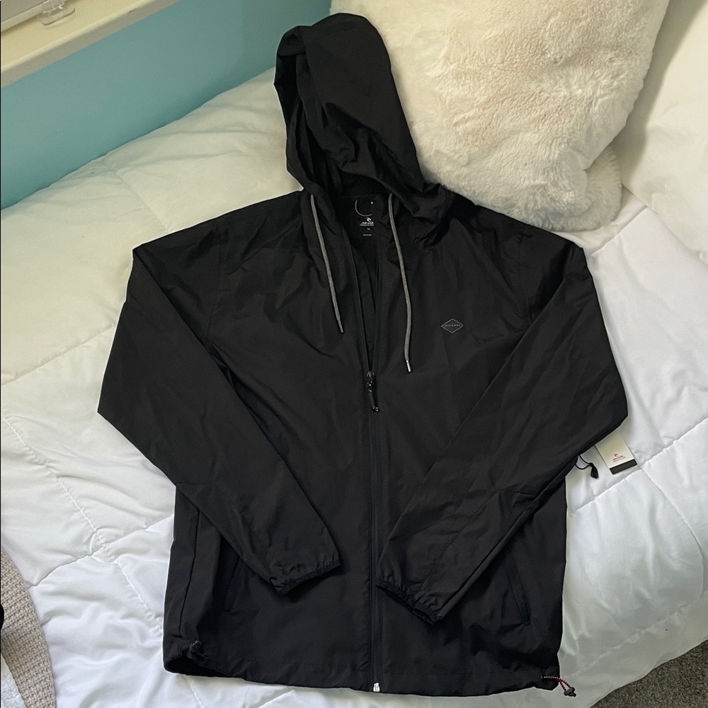 Rip Curl - Black Hooded Men's Rain Jacket